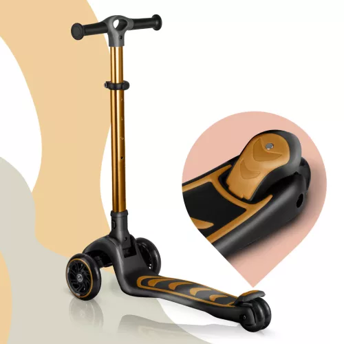 Nukido Flippo háromkerekű roller gyerekeknek egyensúlyozó üléssel - arany