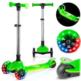   Ricokids Jelly háromkerekű egyensúlyozó roller gyerekeknek, sötétben világító - zöld