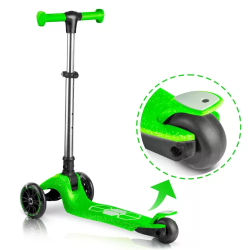 Ricokids Jelly háromkerekű egyensúlyozó roller gyerekeknek, sötétben világító - zöld