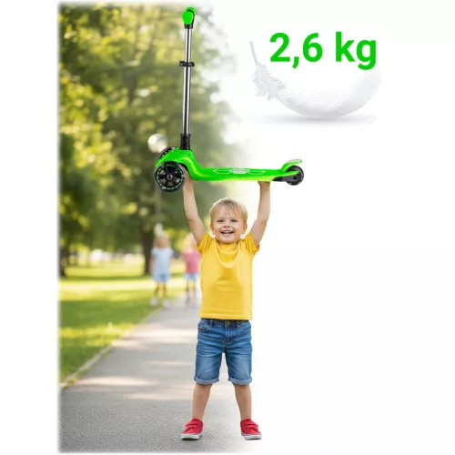 Ricokids Jelly háromkerekű egyensúlyozó roller gyerekeknek, sötétben világító - zöld