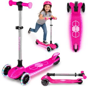   Ricokids Jelly háromkerekű egyensúlyozó roller gyerekeknek, sötétben világító - rózsaszín