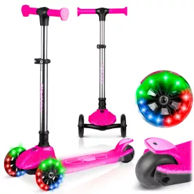   Ricokids Jelly háromkerekű egyensúlyozó roller gyerekeknek, sötétben világító - rózsaszín