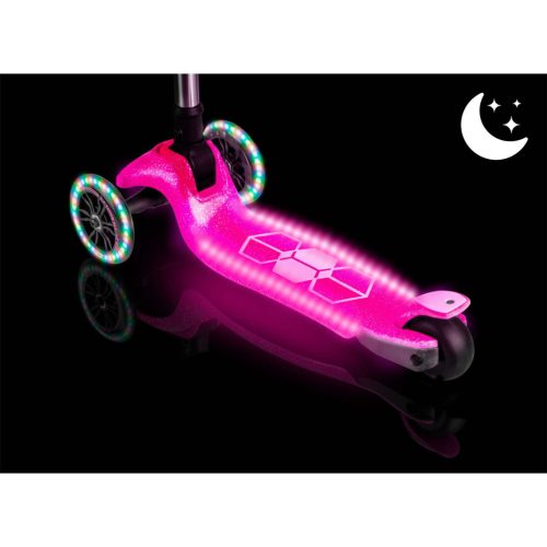 Ricokids Jelly háromkerekű egyensúlyozó roller gyerekeknek, sötétben világító - rózsaszín