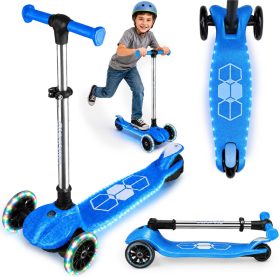   Ricokids Jelly háromkerekű egyensúlyozó roller gyerekeknek, sötétben világító - kék