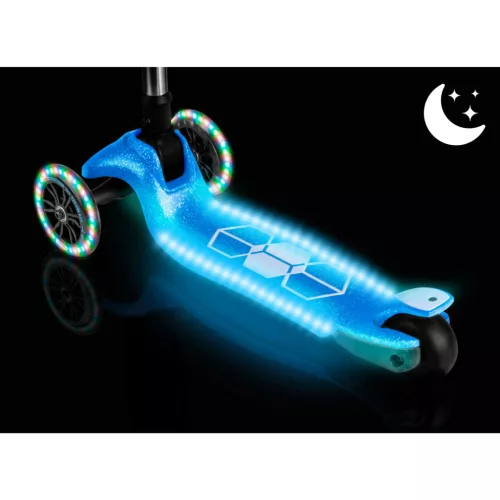 Ricokids Jelly háromkerekű egyensúlyozó roller gyerekeknek, sötétben világító - kék