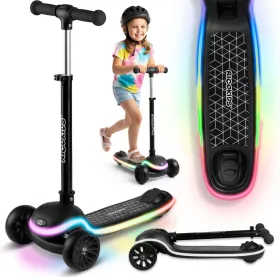   Ricokids Leddi háromkerekű LED-es egyensúlyozó roller gyerekeknek - fekete