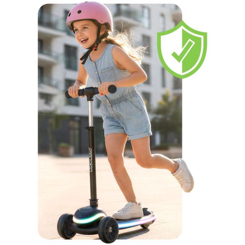 Ricokids Leddi háromkerekű LED-es egyensúlyozó roller gyerekeknek - fekete