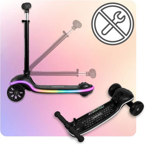 Ricokids Leddi háromkerekű LED-es egyensúlyozó roller gyerekeknek - fekete