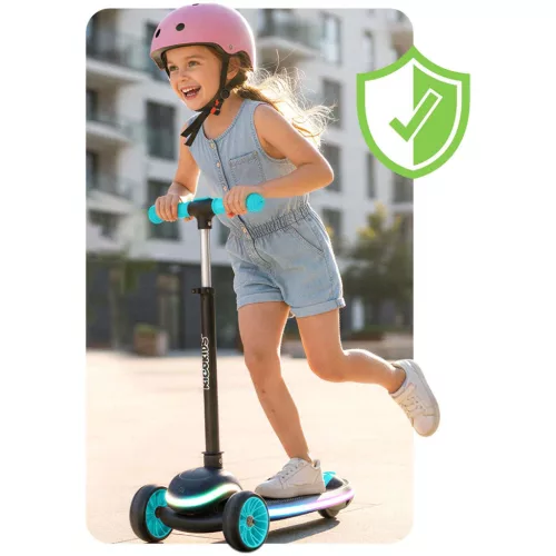 Ricokids Leddi háromkerekű LED-es egyensúlyozó roller gyerekeknek - fekete és türkiz