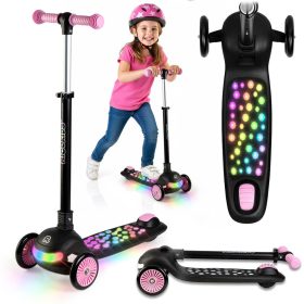   Ricokids Glowi háromkerekű LED-es egyensúlyozó roller gyerekeknek - fekete és rózsaszín