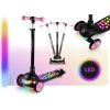Ricokids Glowi háromkerekű LED-es egyensúlyozó roller gyerekeknek - fekete és rózsaszín