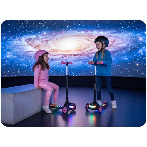 Ricokids Glowi háromkerekű LED-es egyensúlyozó roller gyerekeknek - fekete és rózsaszín