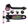 Ricokids Glowi háromkerekű LED-es egyensúlyozó roller gyerekeknek - fekete és rózsaszín