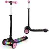 Ricokids Glowi háromkerekű LED-es egyensúlyozó roller gyerekeknek - fekete és rózsaszín