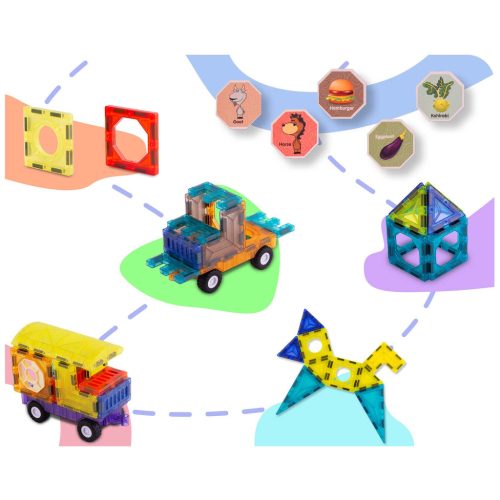 Mágneses oktató építőkocka 71 db RK-782 Ricokids