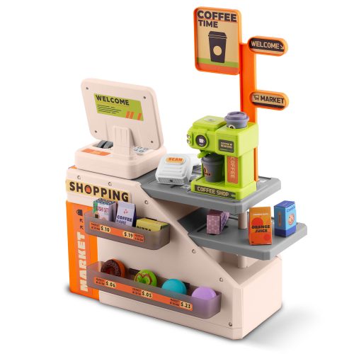 Interaktív játék pénztárgép kávézóval és teljes tartozékkészlettel - Ricokids RK-822