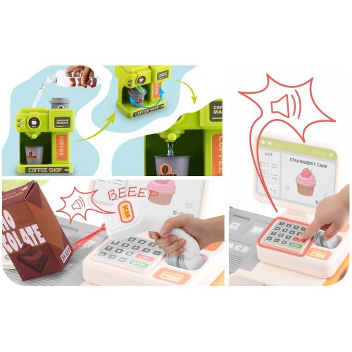 Interaktív játék pénztárgép kávézóval és teljes tartozékkészlettel - Ricokids RK-822