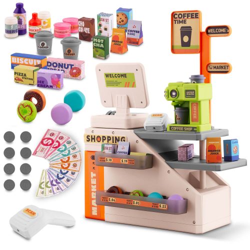 Interaktív játék pénztárgép kávézóval és teljes tartozékkészlettel - Ricokids RK-822