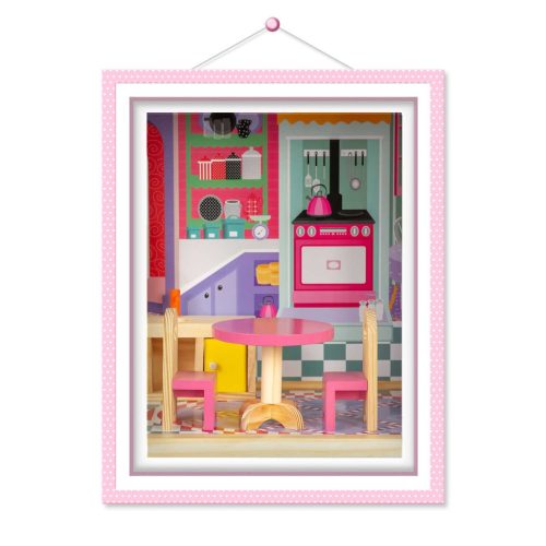 Fa babaház nagy 3 szintes lifttel és LED lámpával