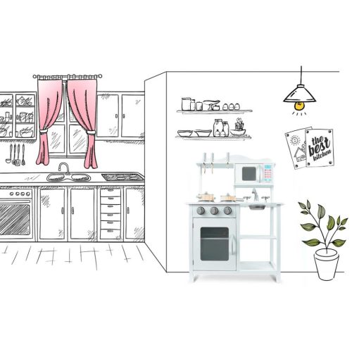 Fából készült konyha gyerekeknek 60 x 30 x 85 cm