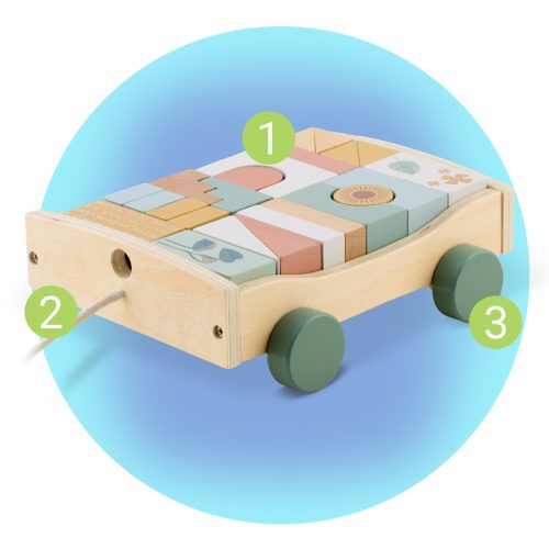 Fa húzós játék NK-853 Nukido blokkokkal