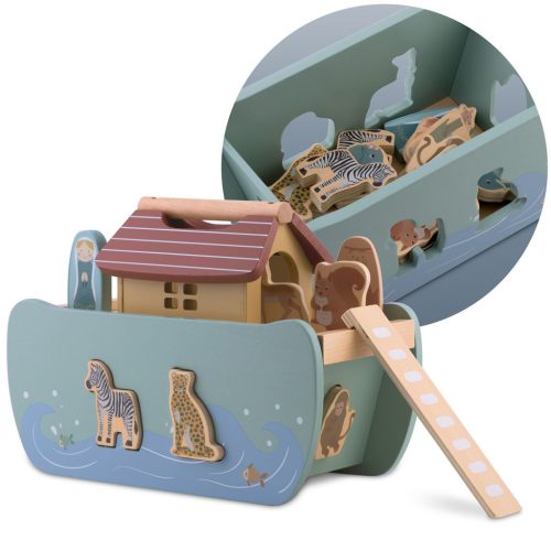 Fából készült Noé bárkája állatokkal NK-862 Nukido