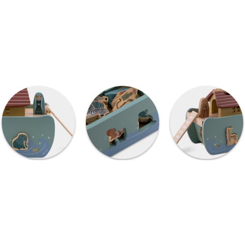 Fából készült Noé bárkája állatokkal NK-862 Nukido