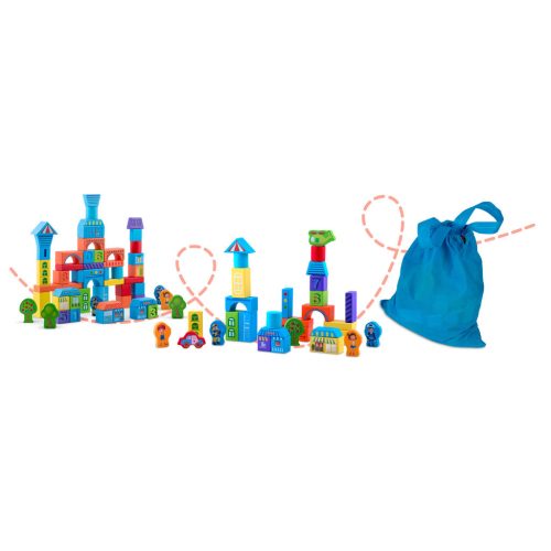 Gyermek fa város építő,100 darabos készlet - Ricokids RK-871