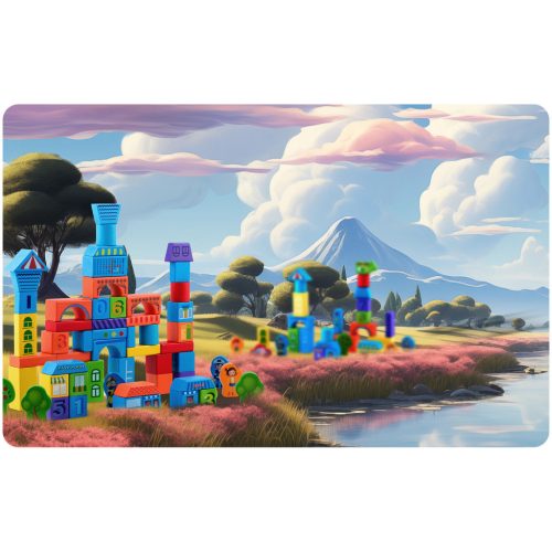 Gyermek fa város építő,100 darabos készlet - Ricokids RK-871