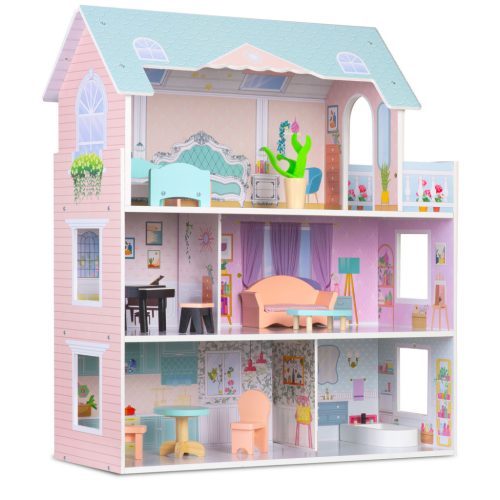 Nagy fából készült babaház 3 szintes Ricokids RK-878