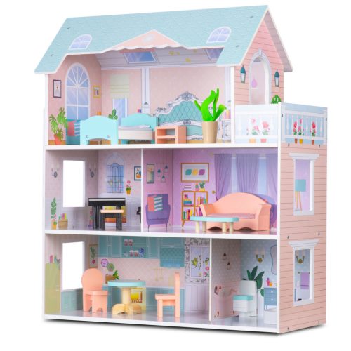 Nagy fából készült babaház 3 szintes Ricokids RK-878