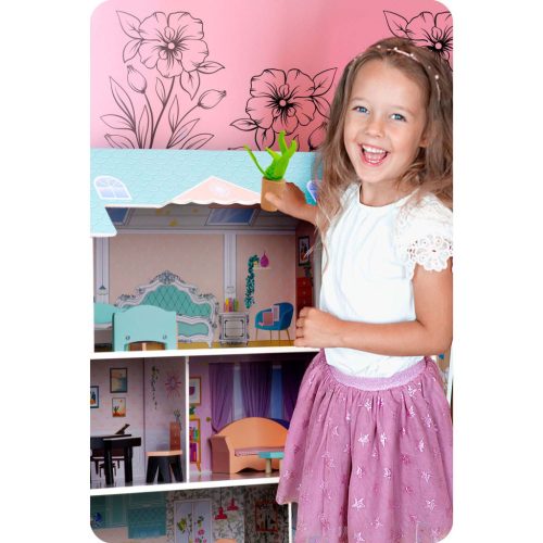 Nagy fából készült babaház 3 szintes Ricokids RK-878