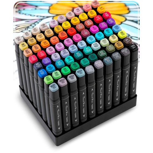 Kétoldalas alkoholos filctollak, 80 db-os szett - Nukido NK-912