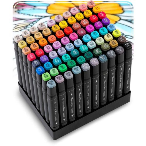 Kétoldalas alkoholos filctollak, 80 db-os szett - Nukido NK-912