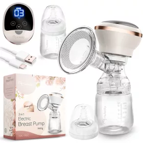  Elektromos mellszívó, 3 fázis, 180 ml, BPA mentes, USB-C töltés - Nukido NK-960 