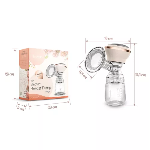 Elektromos mellszívó, 3 fázis, 180 ml, BPA mentes, USB-C töltés - Nukido NK-960 