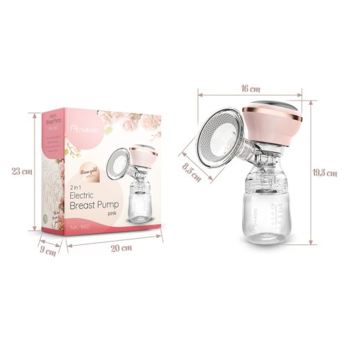 Elektromos mellszívó, 3 fázis, 180 ml, BPA mentes, USB-C töltés - Nukido NK-960-A