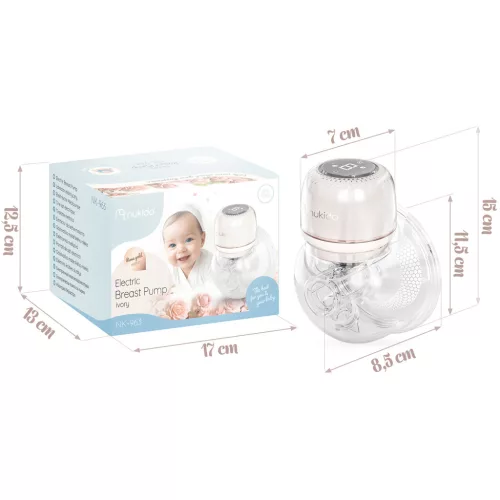 Elektromos mellszívó, 3 fázis, 210 ml, BPA mentes, USB-C töltés - Nukido NK-963