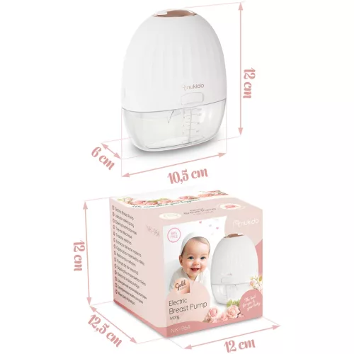 Elektromos mellszívó, 3 fázis, 150 ml, BPA mentes, USB-C töltés - Nukido NK-964 