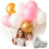 Hélium parti szett , 0,20 m3-es héliumpalack , rózsaszín és arany lufikkal , Ricokids szalaggal