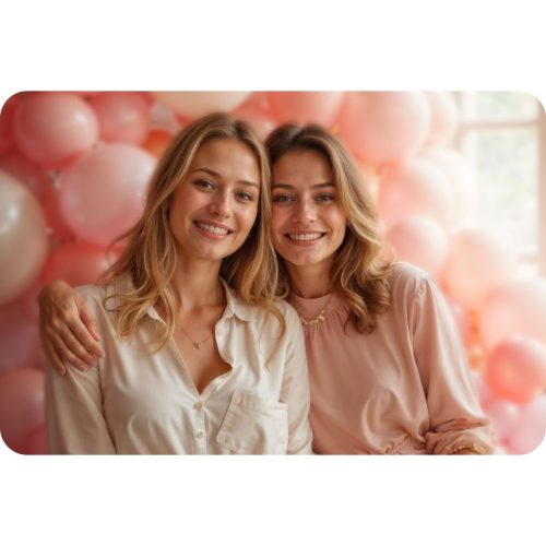 Hélium parti szett , 0,20 m3-es héliumpalack , rózsaszín és arany lufikkal , Ricokids szalaggal