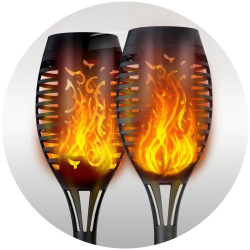 Led napelemes leszúrható fáklya lámpa, 2db - Ilumen LS-100