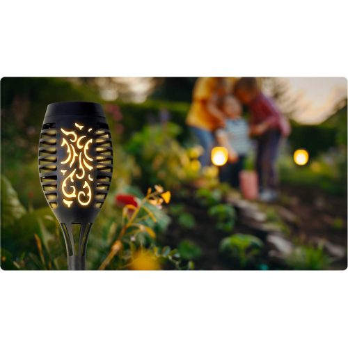 Led napelemes leszúrható fáklya lámpa, 2db - Ilumen LS-100