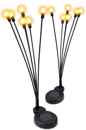 Led napelemes leszúrható dekoratív kerti lámpa szentjánosbogár effektussal, 2 db - Ilumen LS-101