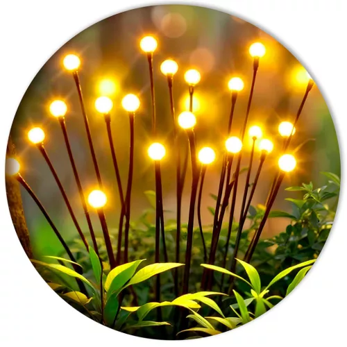 Led napelemes leszúrható dekoratív kerti lámpa szentjánosbogár effektussal, 2 db - Ilumen LS-101