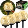 Led napelemes leszúrható, kerti gömb lámpa , 4 db - Ilumen LS-103