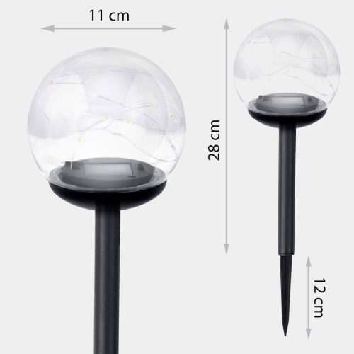 Led napelemes leszúrható, kerti gömb lámpa , 4 db - Ilumen LS-103