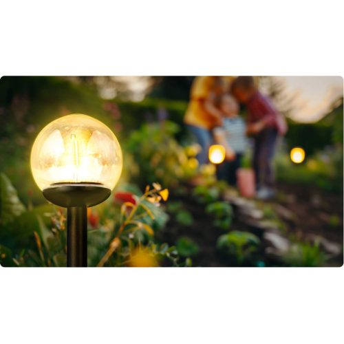 Led napelemes leszúrható, kerti gömb lámpa , 4 db - LS-103