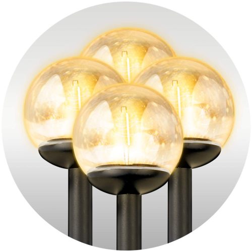 Led napelemes leszúrható, kerti gömb lámpa , 4 db - LS-103