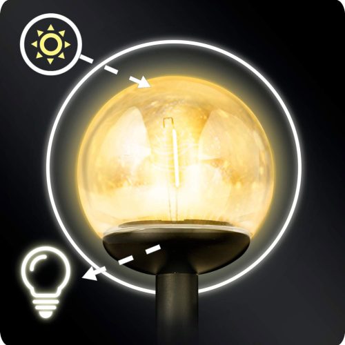 Led napelemes leszúrható, kerti gömb lámpa , 4 db - LS-103